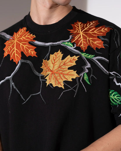 MAPLE LEAF T-SHIRT - BLACK