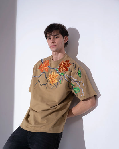 MAPLE LEAF T-SHIRT - KHAKI