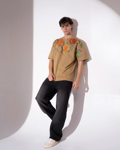 MAPLE LEAF T-SHIRT - KHAKI