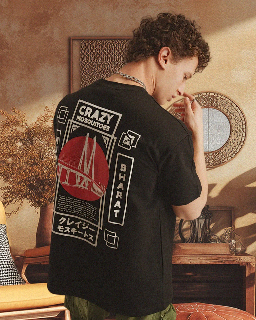 Mumbai Tee Black | Crazy Mosquitoes at Broadway