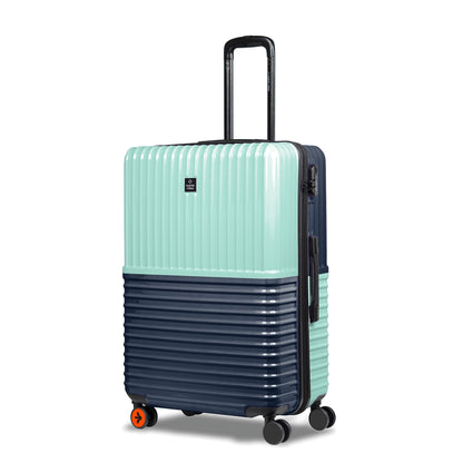 Nasher Miles Istanbul Hard-Sided ABS and PC Check-in Luggage 24 inch | 65cm | 8 Wheels Medium Trolley Bag for Travel | Suitcase (Teal Dark Blue)