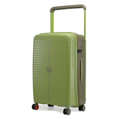 Nasher Miles Dubai TSA Lock Hard-Sided Polypropylene Check-in Luggage 24 inch | 65cm | 8 Wheels Medium Trolley Bag for Travel | Suitcase (Green Brown)