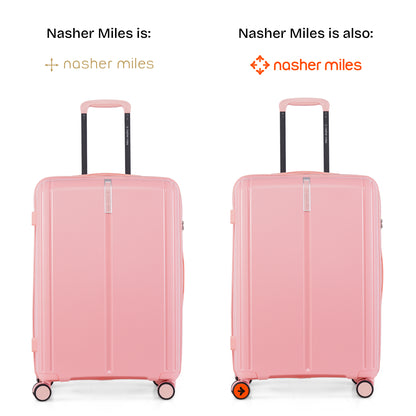 Nasher Miles The Line Hard-Sided Polypropylene Check-in Luggage Pink 24 inch |65 Trolley Bag