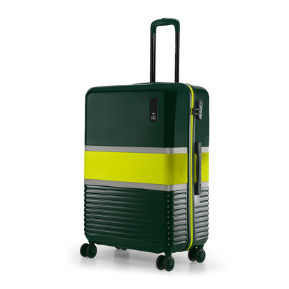 Nasher Miles Mexico Hard-Sided Polycarbonate Check-in Luggage Dark Green And Lime 24 inch |65 Trolley Bag