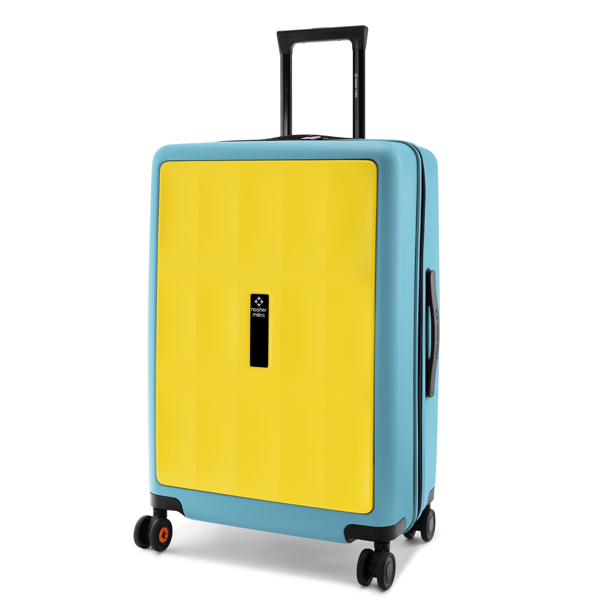 Nasher Miles Zanzibar TSA Lock Hard-Sided Polycarbonate Check-in Luggage Yellow Blue 24 inch |65 Trolley Bag| Suitcase | Nasher Miles at Broadway