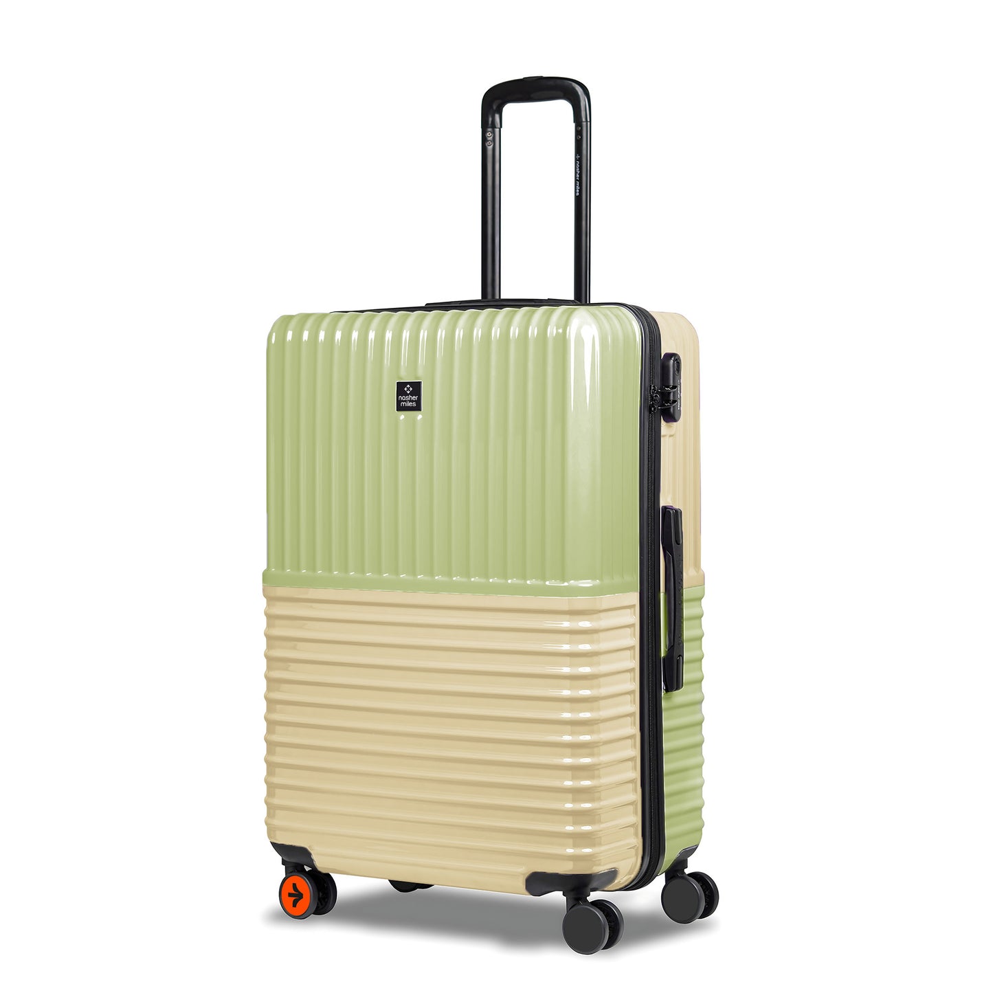 Nasher Miles Istanbul Hard-Sided ABS and PC Check-in Luggage 24 inch | 65cm | 8 Wheels Medium Trolley Bag for Travel | Suitcase (Green Yellow)
