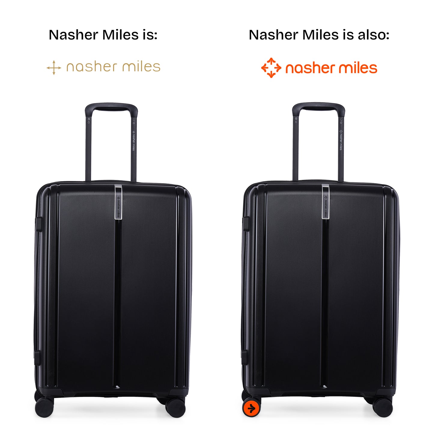 Nasher Miles The Line Hard-Sided Polypropylene Check-in Luggage Black 24 inch |65 Trolley Bag