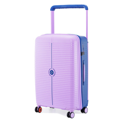 Nasher Miles Dubai TSA Lock Hard-Sided Polypropylene Check-in Luggage 24 inch | 65cm | 8 Wheels Medium Trolley Bag for Travel | Suitcase (Lavender Navy Blue)