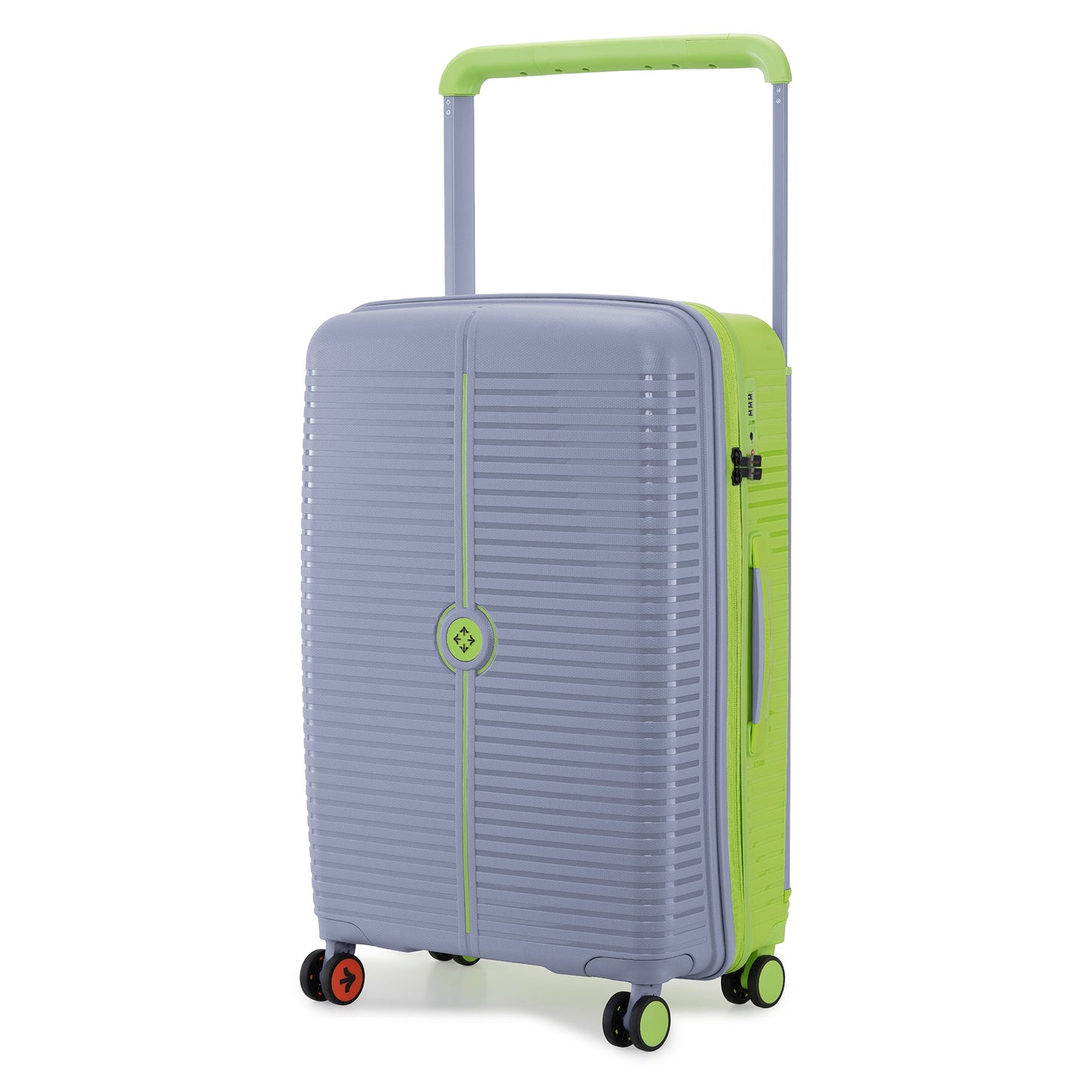 Nasher Miles Dubai TSA Lock Hard-Sided Polypropylene Check-in Luggage 24 inch | 65cm | 8 Wheels Medium Trolley Bag for Travel | Suitcase (Grey Green)