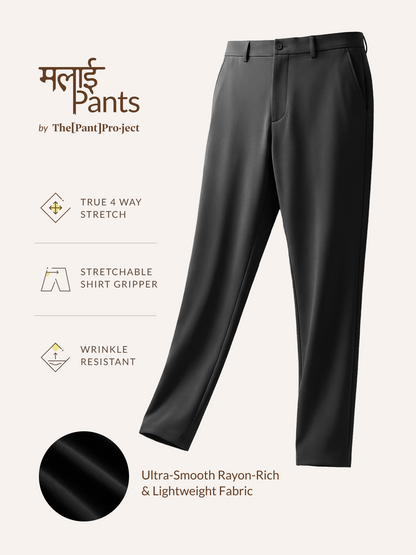 Malai Pants Black Soft-touch Slim Fit Power-Stretch Pants