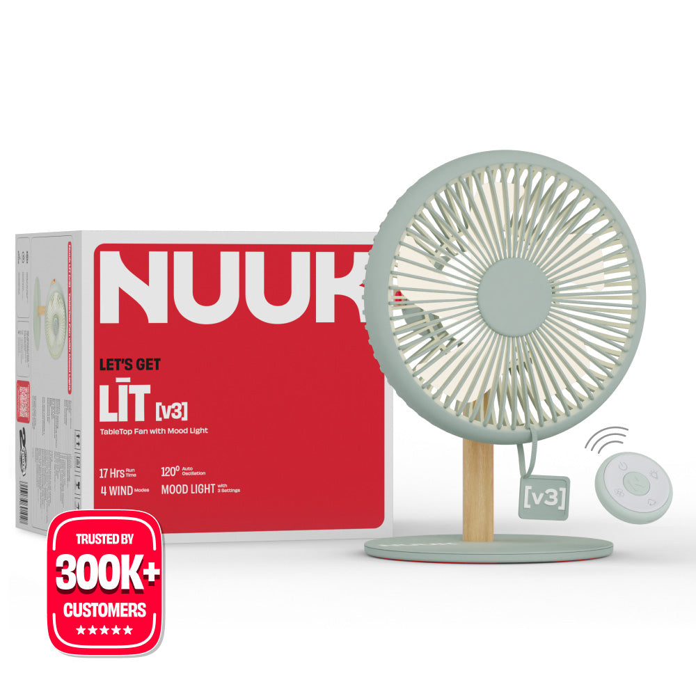 All-day Wireless Rechargeable Table Fan with Mood Light and Magnetic Remote | LĪT [v3]