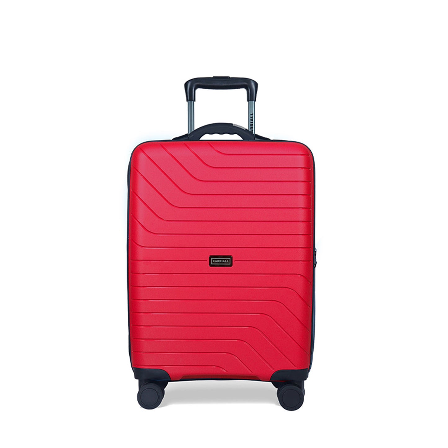 Carriall Groove Polypropylene (65 cm) Red Smart Check-in Trolley Luggage with inbuilt Weighing Scale