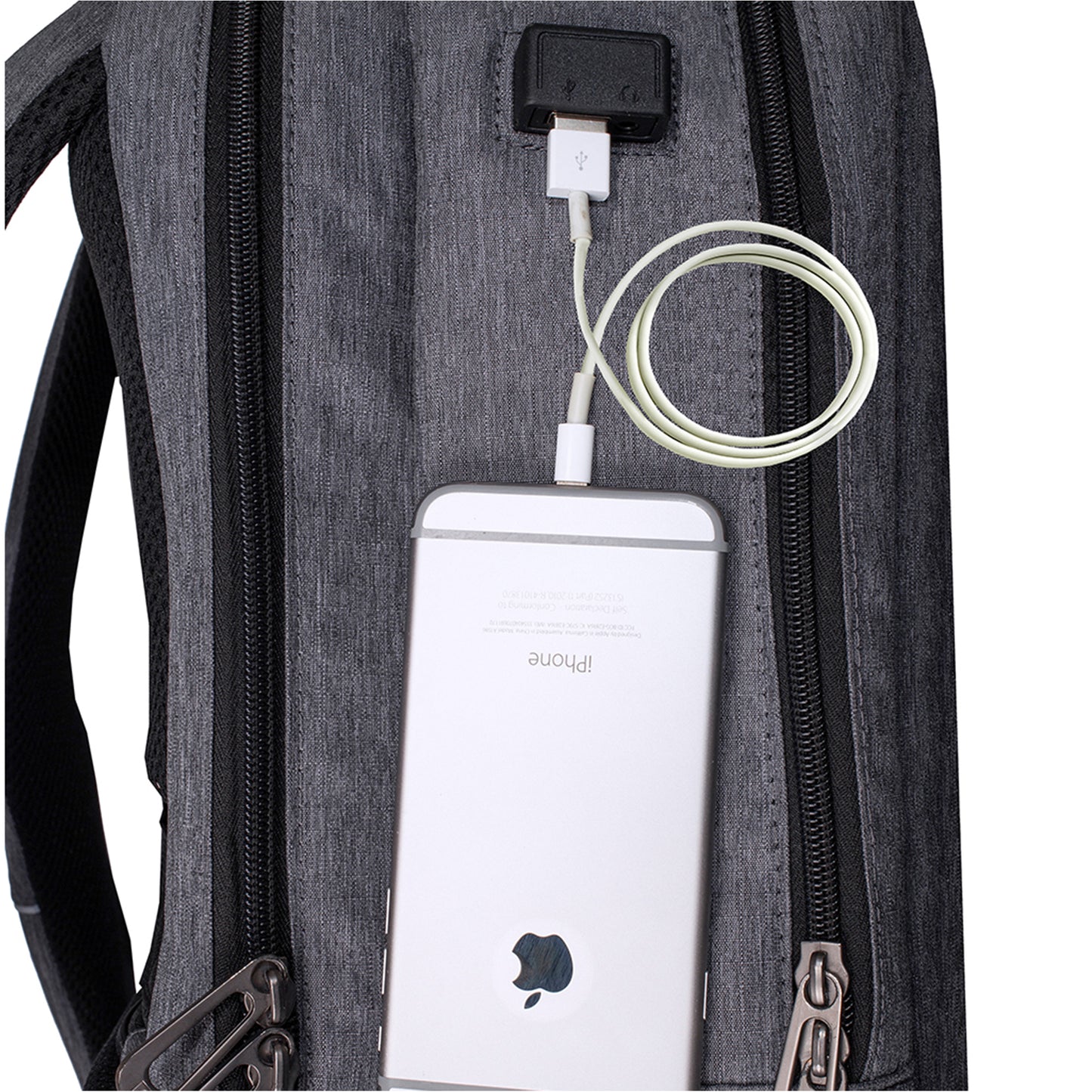 Carriall Minch Grey Smart Laptop Backpack with Charging Port