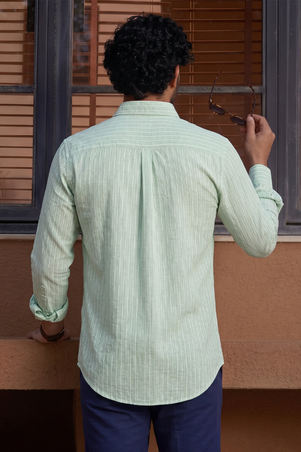 Airy Stripe Linen Cotton Blend Shirt