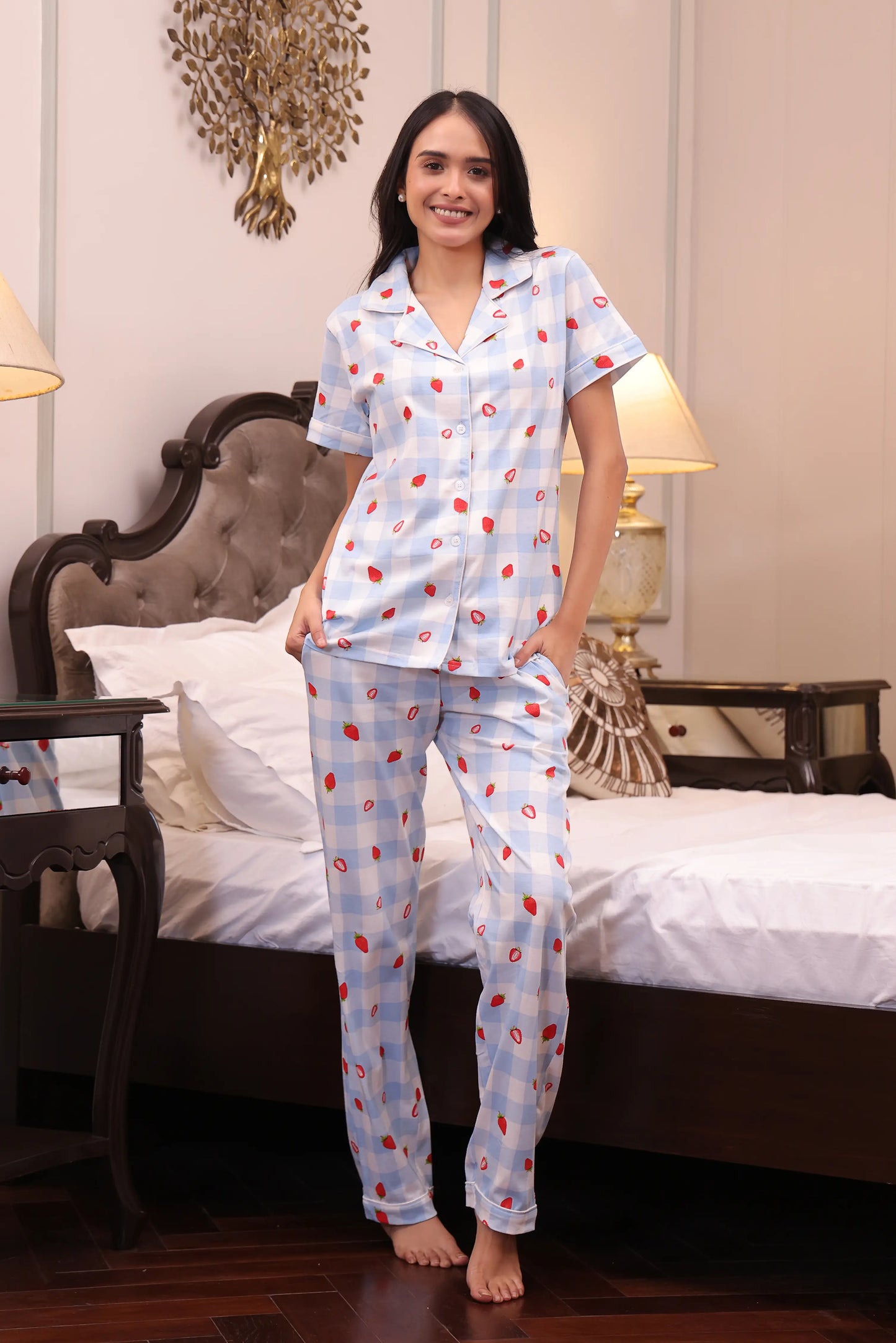 Strawberry Checks Pyjama Set