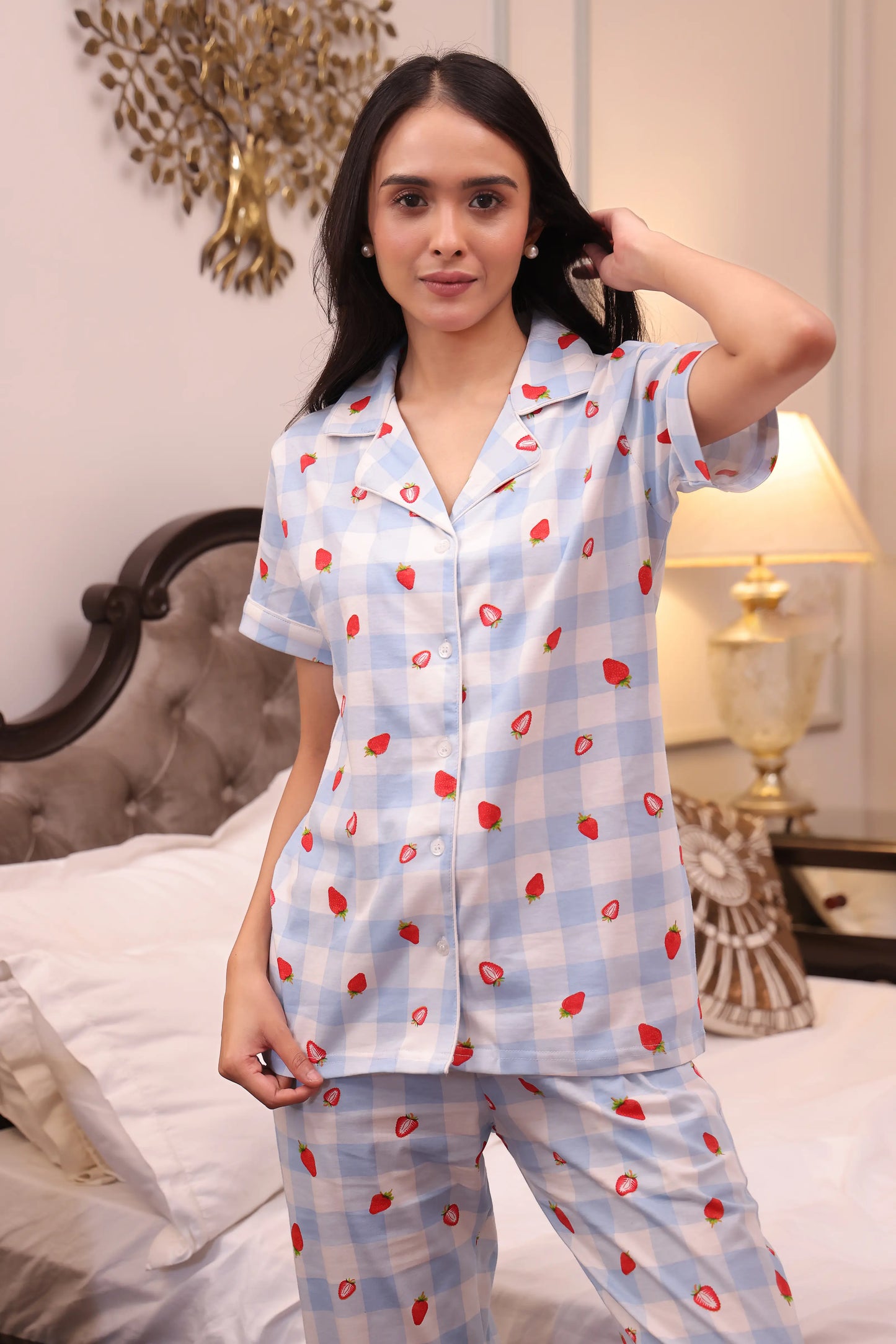 Strawberry Checks Pyjama Set