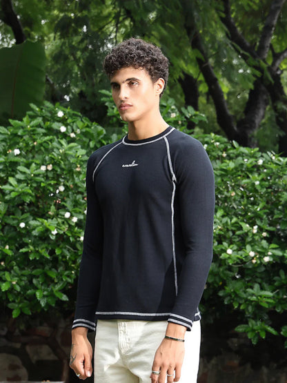 Waffle Contrast Stitch Tee
