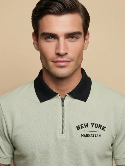 Zip Terry Polo T-Shirt