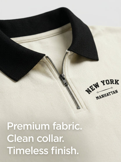 Zip Terry Polo T-Shirt