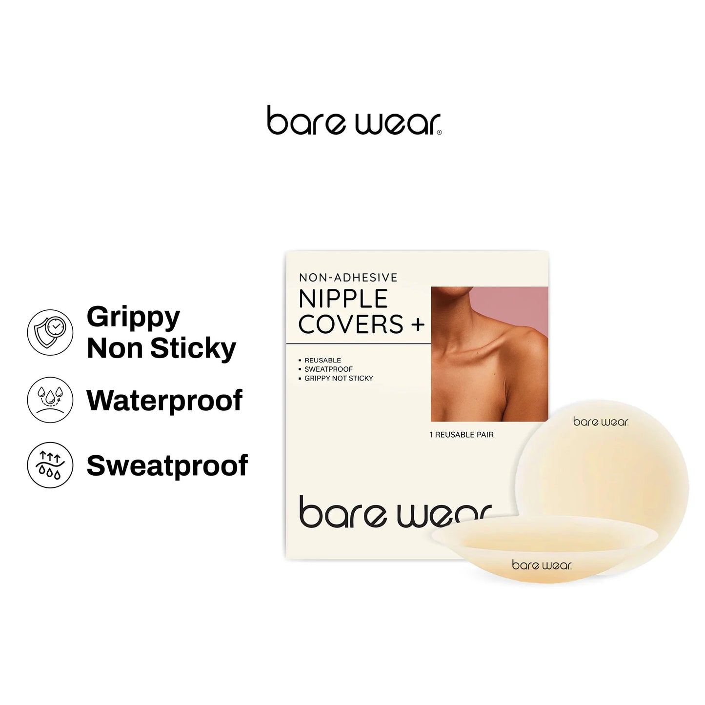 Non-Adhesive Reusable Nipple Covers + (10 cm) | Bare Wear at Broadway