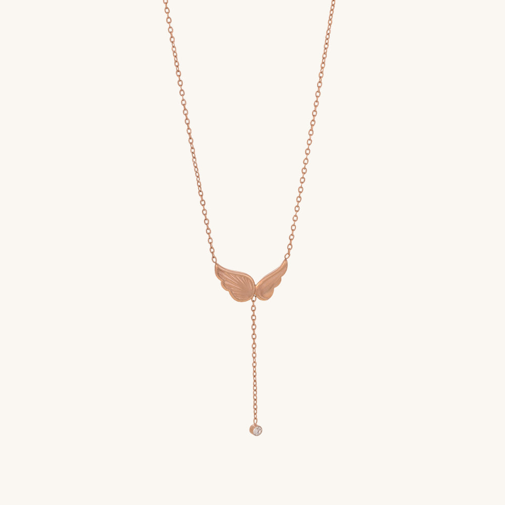 Angel Wing Dangling Diamond Necklace