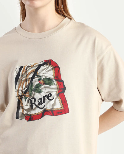Rareism Women's Nouv Beige Cotton Crew Neck Oversized Fit T-Shirt | RAREISM at Broadway