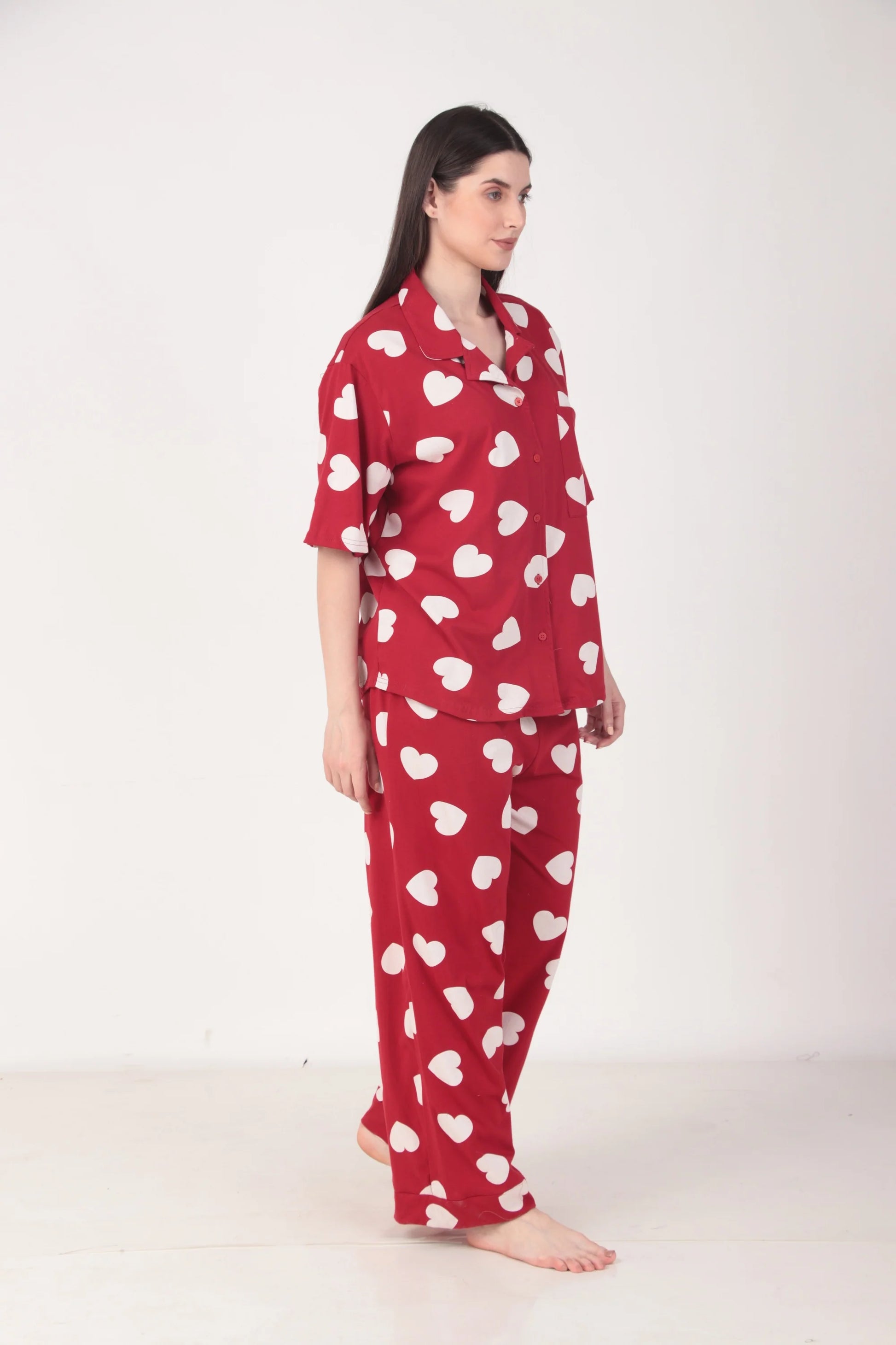 Heartful Oversized Shirt set | Masha at Broadway