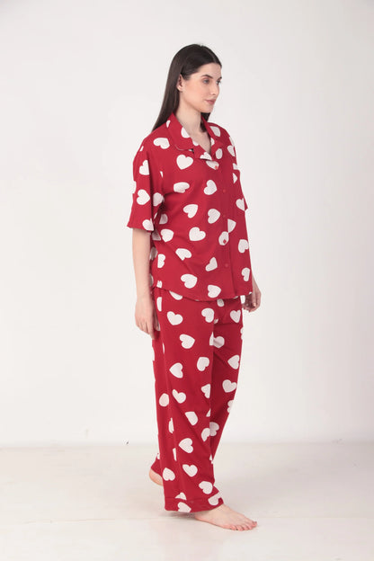 Heartful Oversized Shirt set | Masha at Broadway