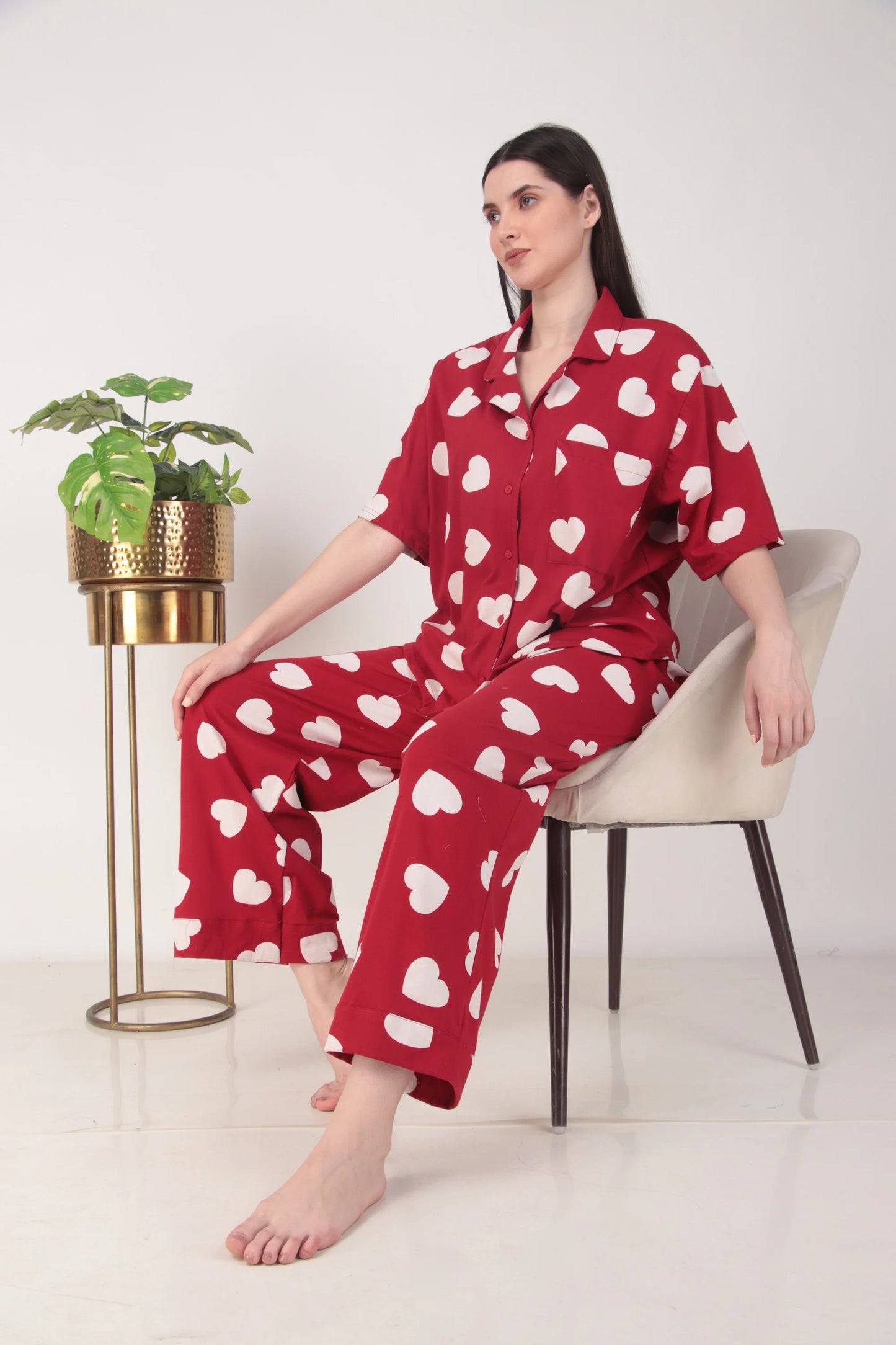 Heartful Oversized Shirt set | Masha at Broadway