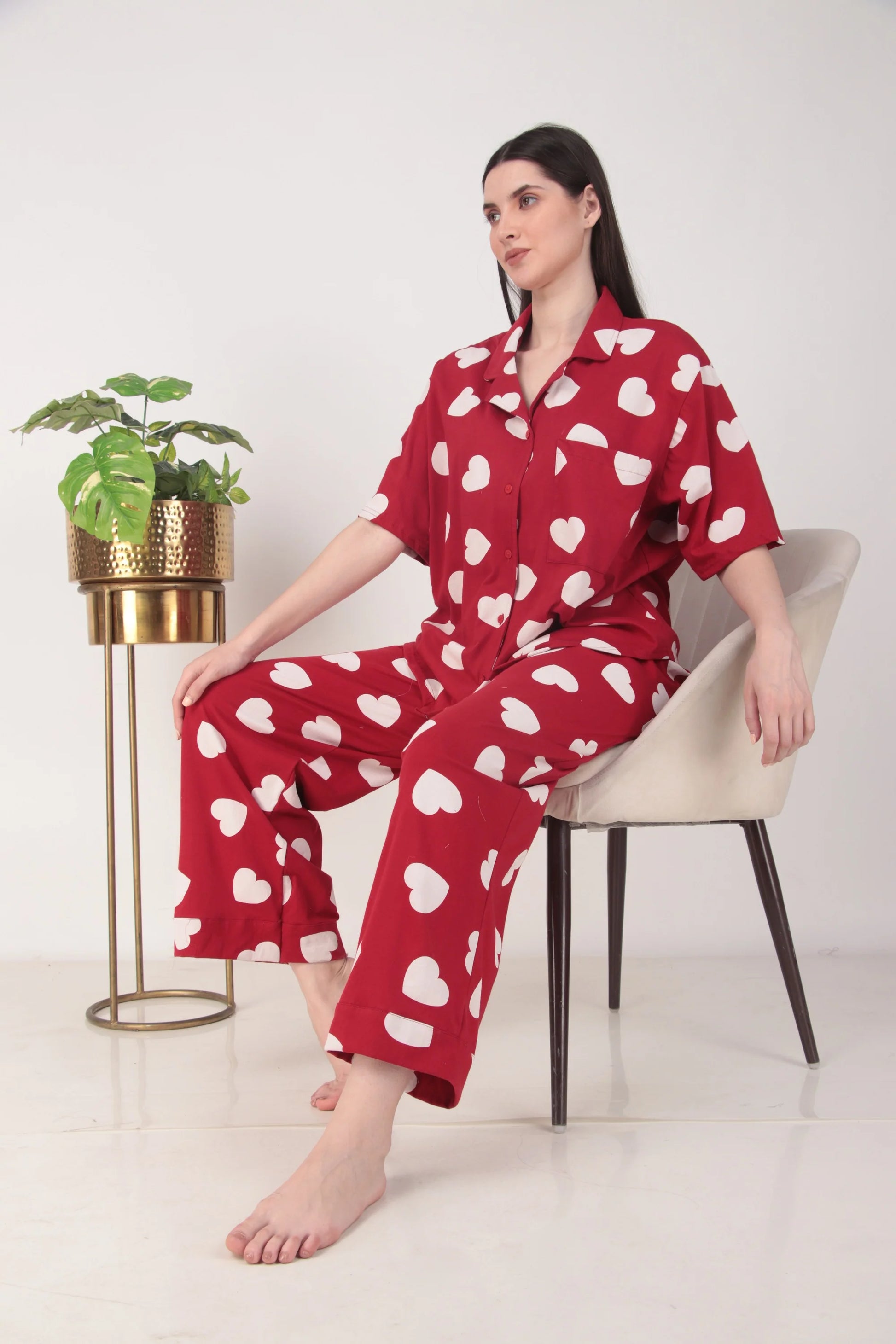 Heartful Oversized Shirt set | Masha at Broadway
