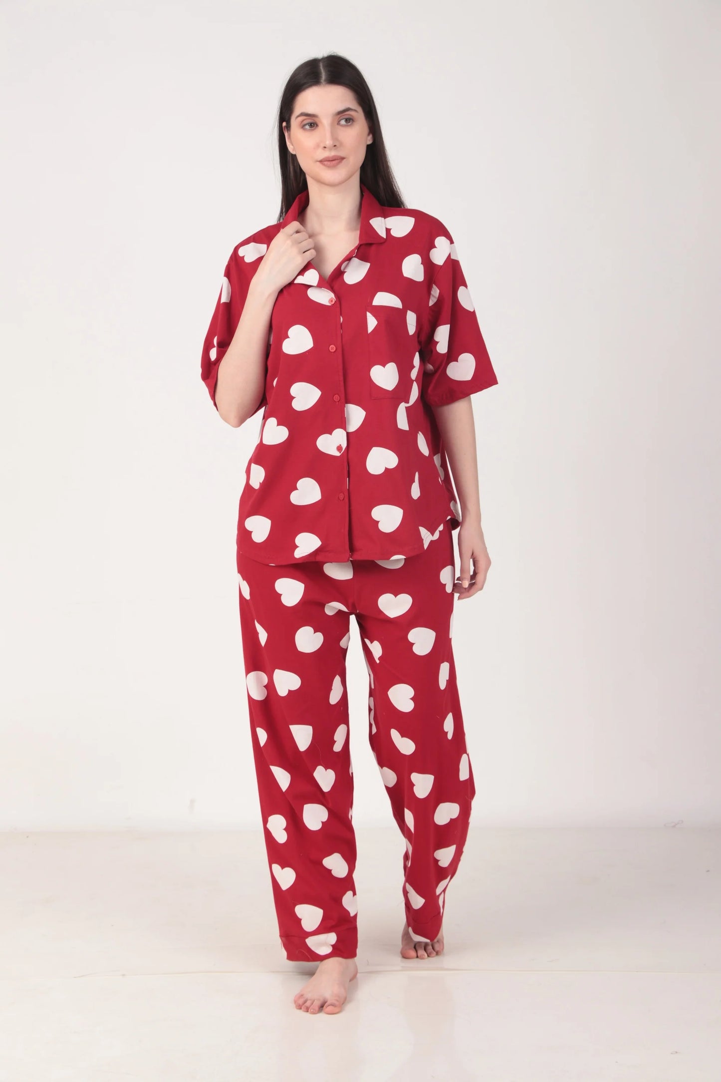 Heartful Oversized Shirt set | Masha at Broadway