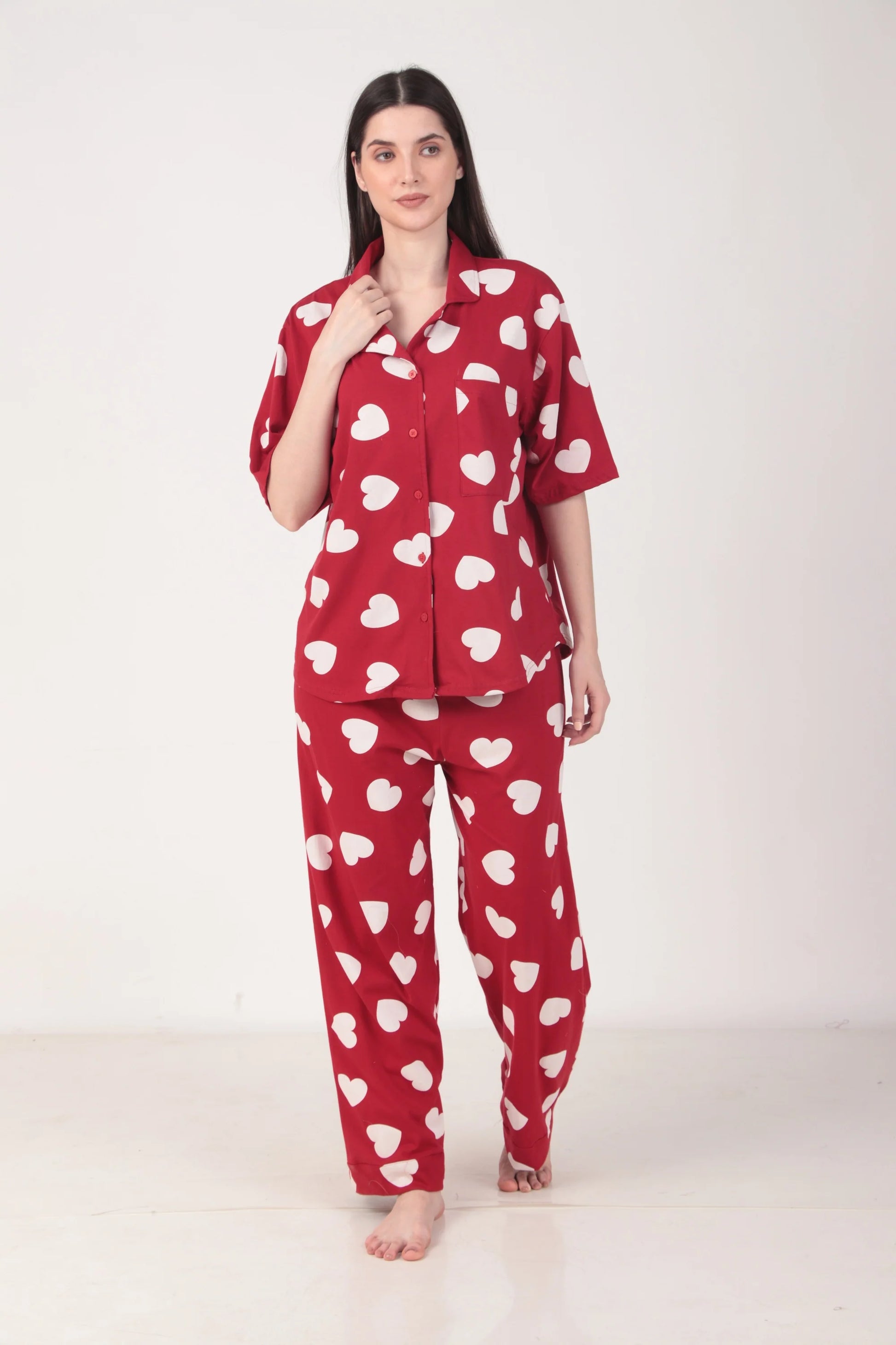 Heartful Oversized Shirt set | Masha at Broadway