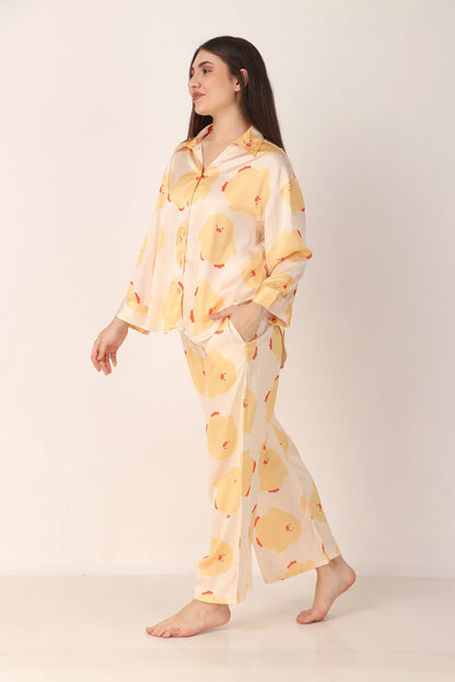 Ducky Oversized Satin PJ Set | Masha at Broadway
