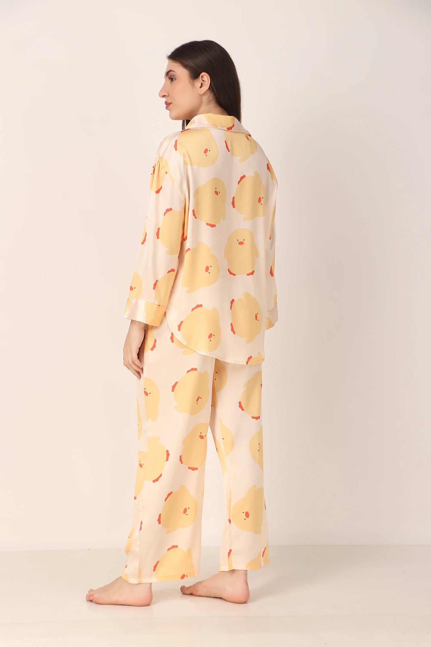 Ducky Oversized Satin PJ Set | Masha at Broadway