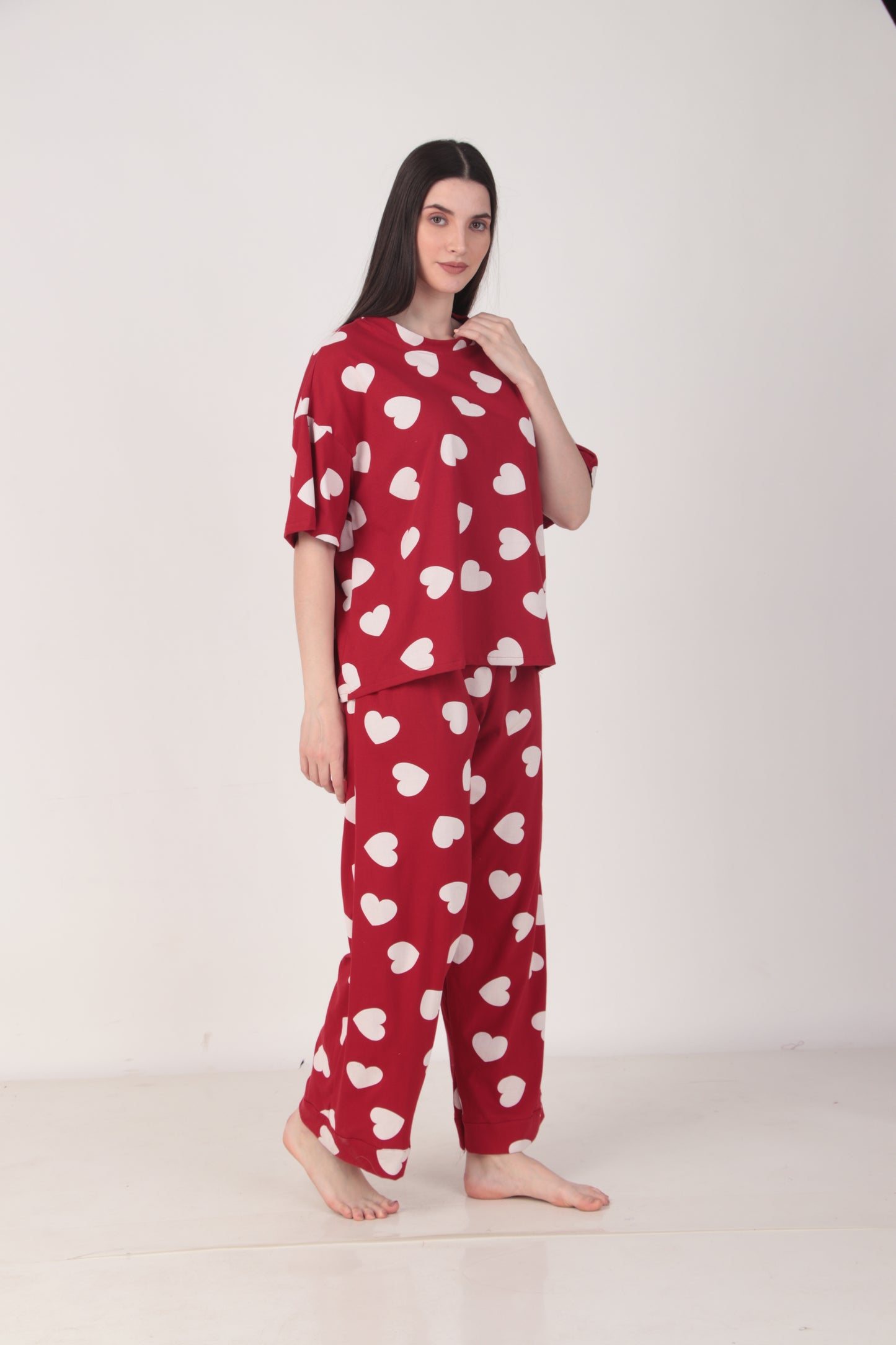 Heartful Oversized Cotton Pyjama Set | Masha at Broadway