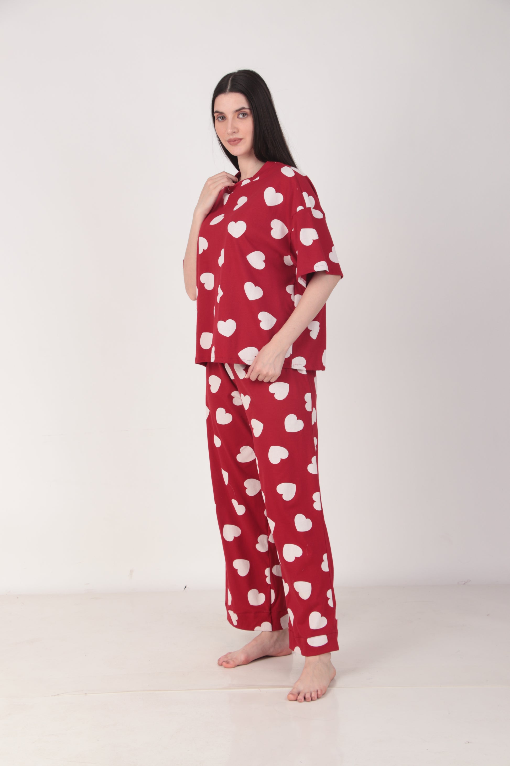 Heartful Oversized Cotton Pyjama Set | Masha at Broadway
