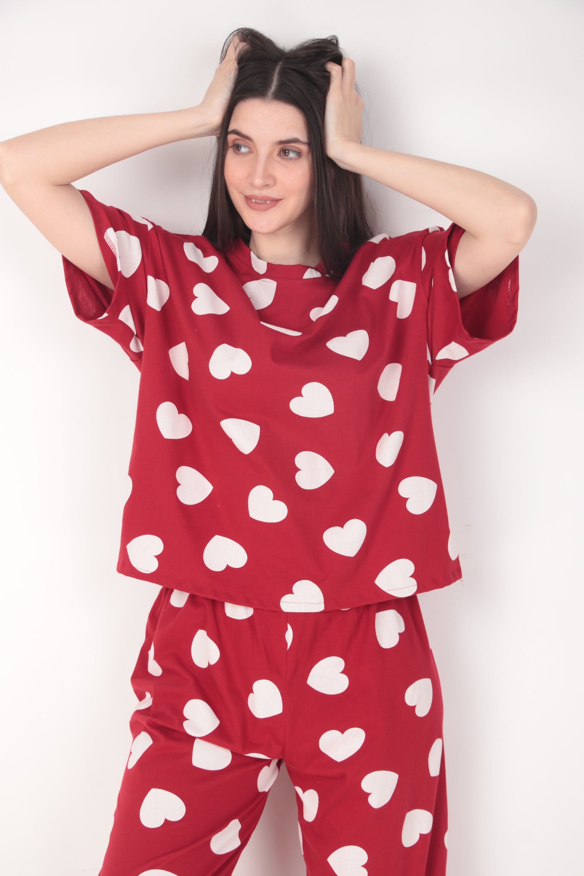 Heartful Oversized Cotton Pyjama Set | Masha at Broadway