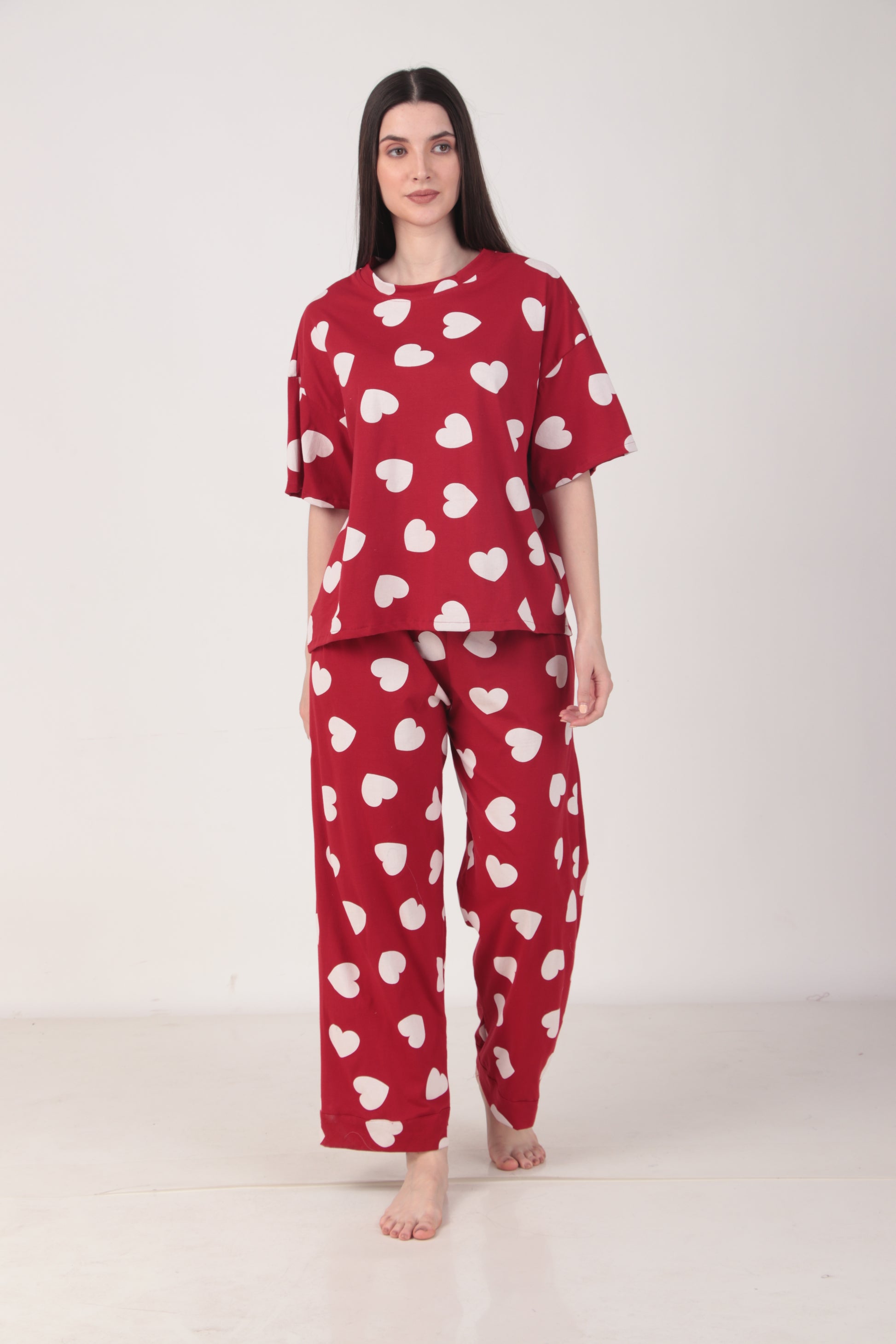 Heartful Oversized Cotton Pyjama Set | Masha at Broadway