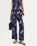 Rareism Women's Nushi B Navy Cotton Blend Straight Fit Trouser | RAREISM at Broadway