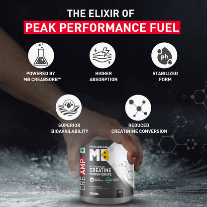 MuscleBlaze Creatine Monohydrate CreAMP, Unflavoured, 250g | MuscleBlaze at Broadway
