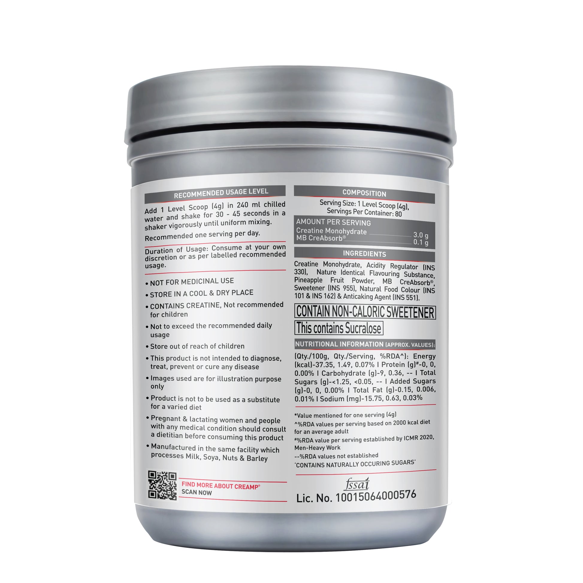 MuscleBlaze Creatine Monohydrate CreAMP , Citrus Blast, 320g | MuscleBlaze at Broadway