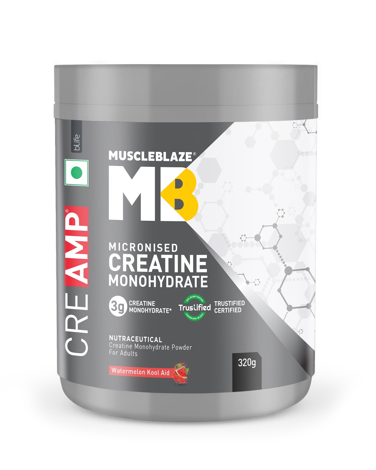 MuscleBlaze Creatine Monohydrate CreAMP, Watermelon Kool Aid | MuscleBlaze at Broadway