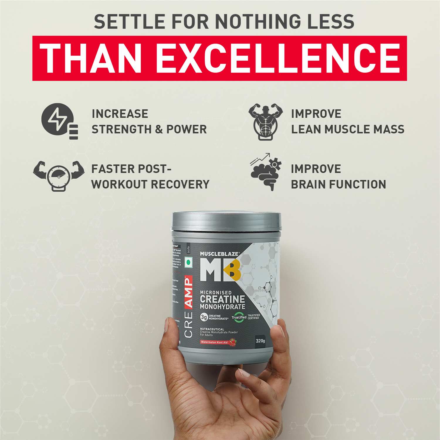 MuscleBlaze Creatine Monohydrate CreAMP, Watermelon Kool Aid | MuscleBlaze at Broadway