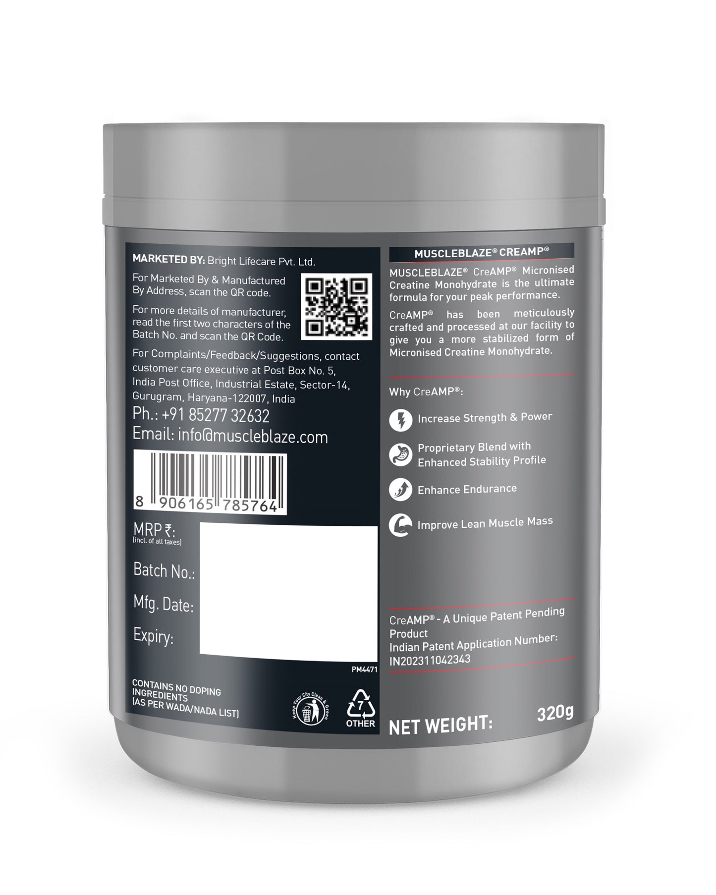 MuscleBlaze Creatine Monohydrate CreAMP, Watermelon Kool Aid | MuscleBlaze at Broadway