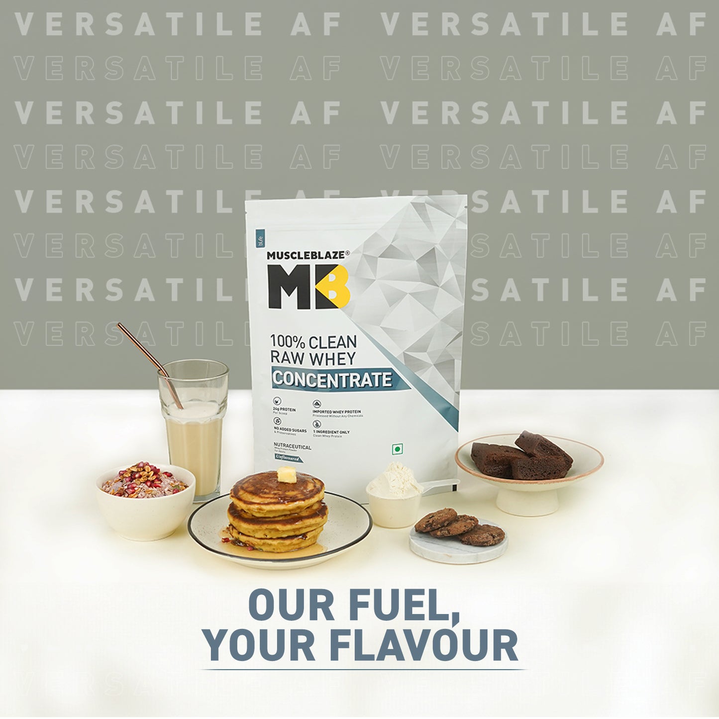 MuscleBlaze 100% Clean Raw Whey Protein Isolate, Unflavoured, 1kg