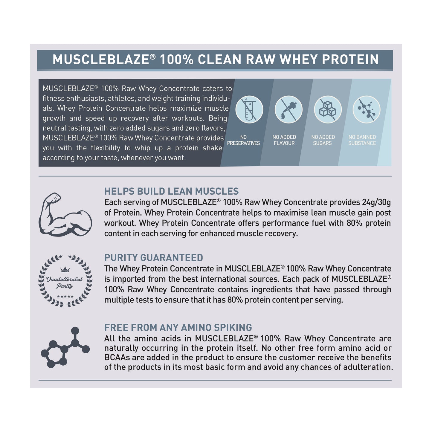 MuscleBlaze 100% Clean Raw Whey Protein Concentrate (Unflavoured, 2kg) | MuscleBlaze at Broadway