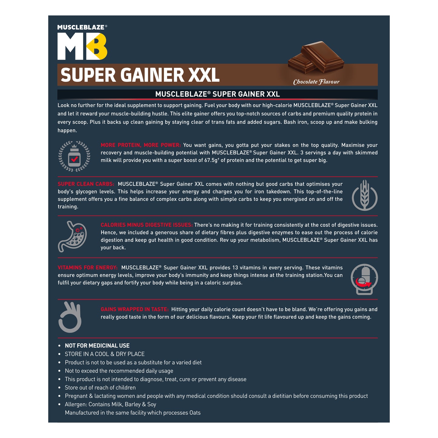 MuscleBlaze Super Gainer XXL, Chocolate, 2kg | MuscleBlaze at Broadway