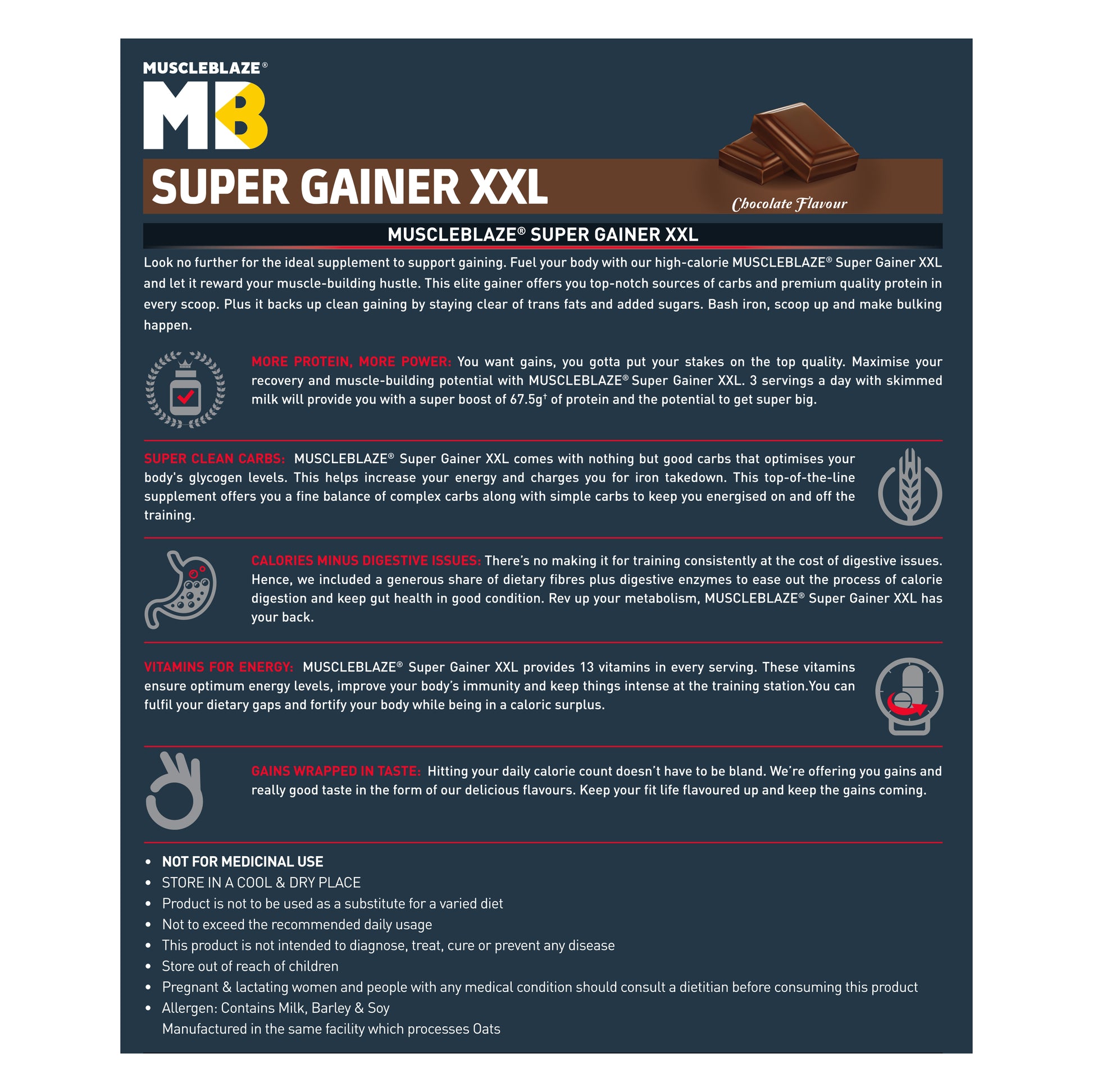 MuscleBlaze Super Gainer XXL, Chocolate, 2kg | MuscleBlaze at Broadway