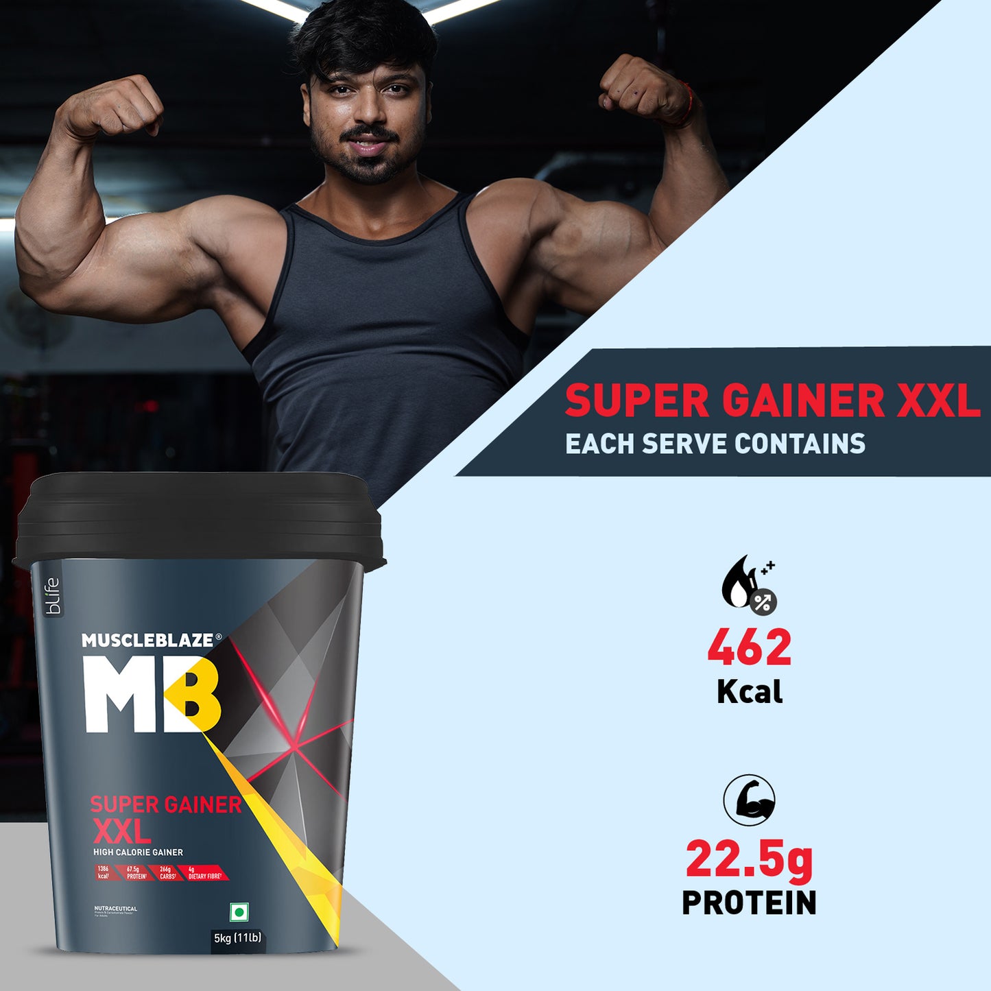 MuscleBlaze Super Gainer XXL, Chocolate, 5kg