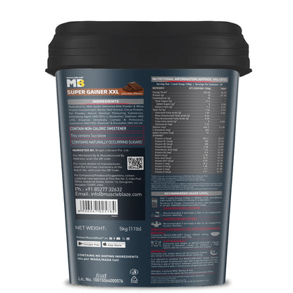 MuscleBlaze Super Gainer XXL, Chocolate, 5kg